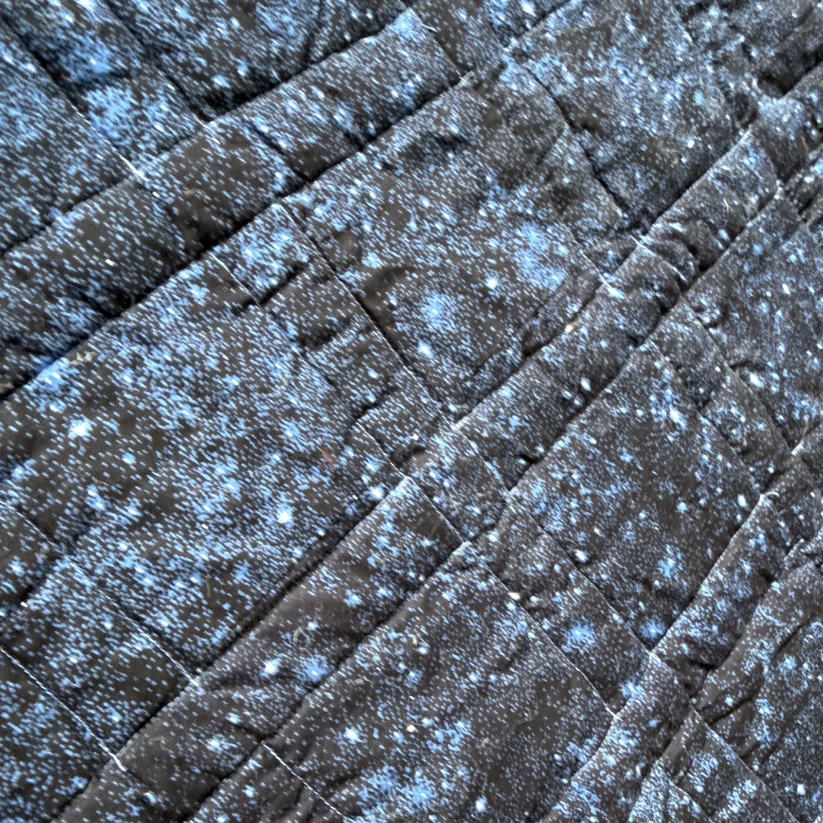 New Handmade Recycled Jean Reversible Quilt Blue/White 6FT 8.5 IN x 7FT 4IN
