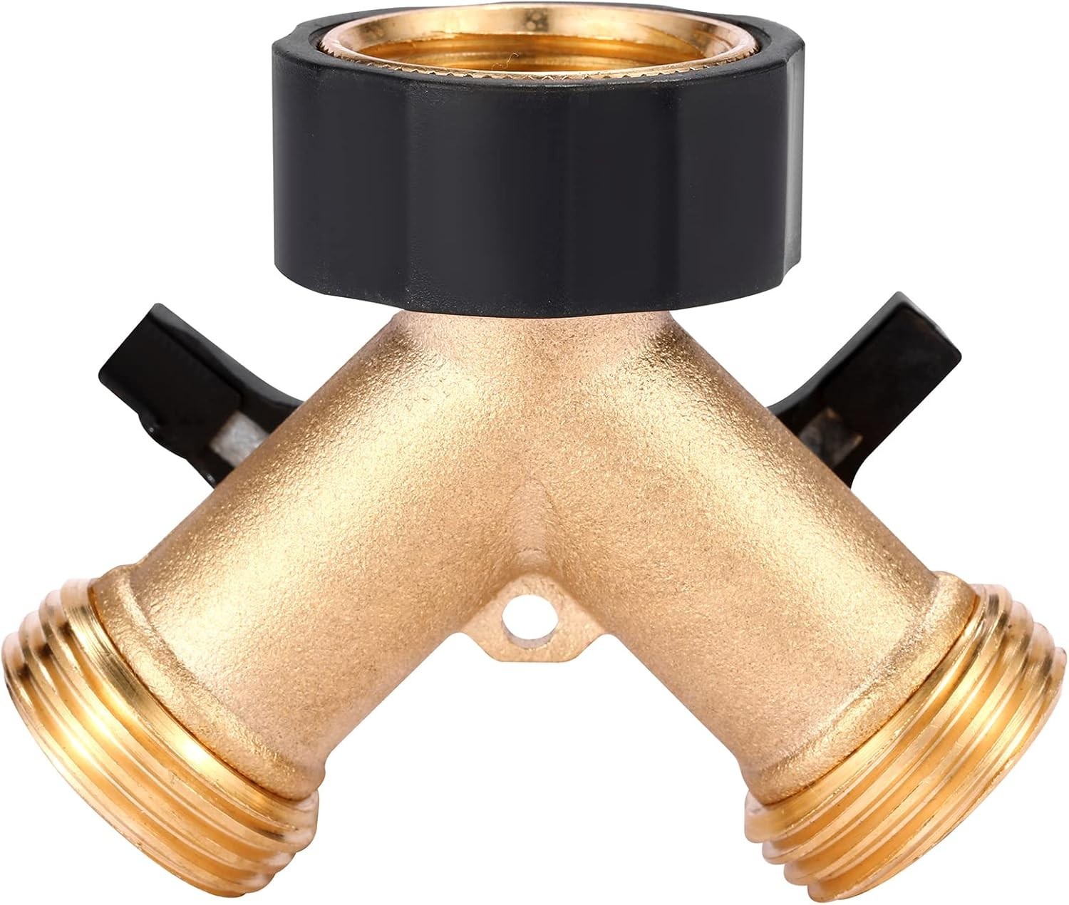 Adjustable Flow Control Brass Garden Hose Splitter – Compact & Heavy Duty