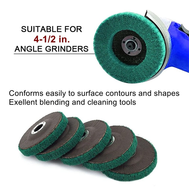 5PCS Metal Cleaning Polishing Wheel Pads 4-1/2 x7/8″ Flap Disc for Angle Grinder