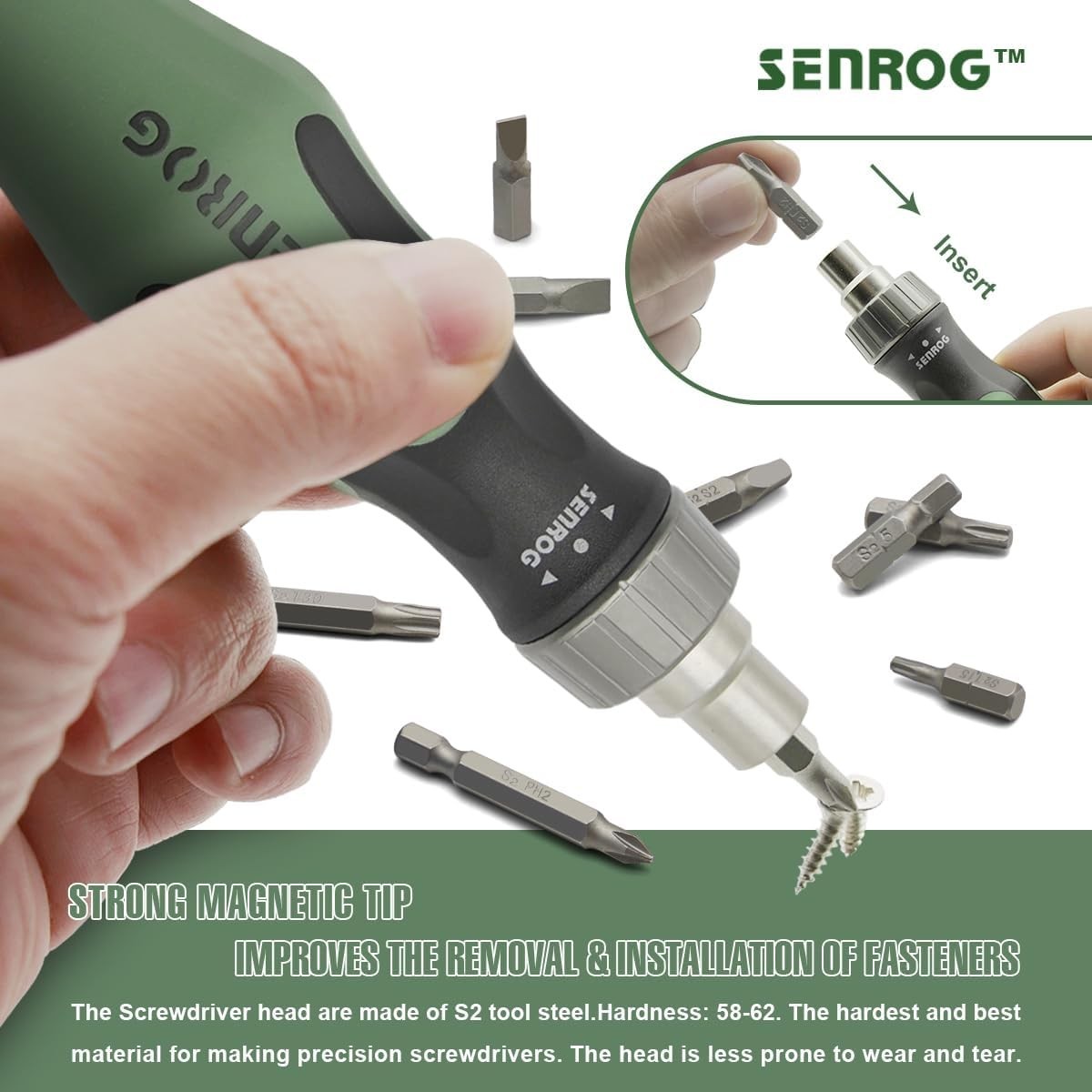 24 in 1 Multi-Bit Ratcheting Screwdriver, Magnetic Interchangeable Ratchet Screw