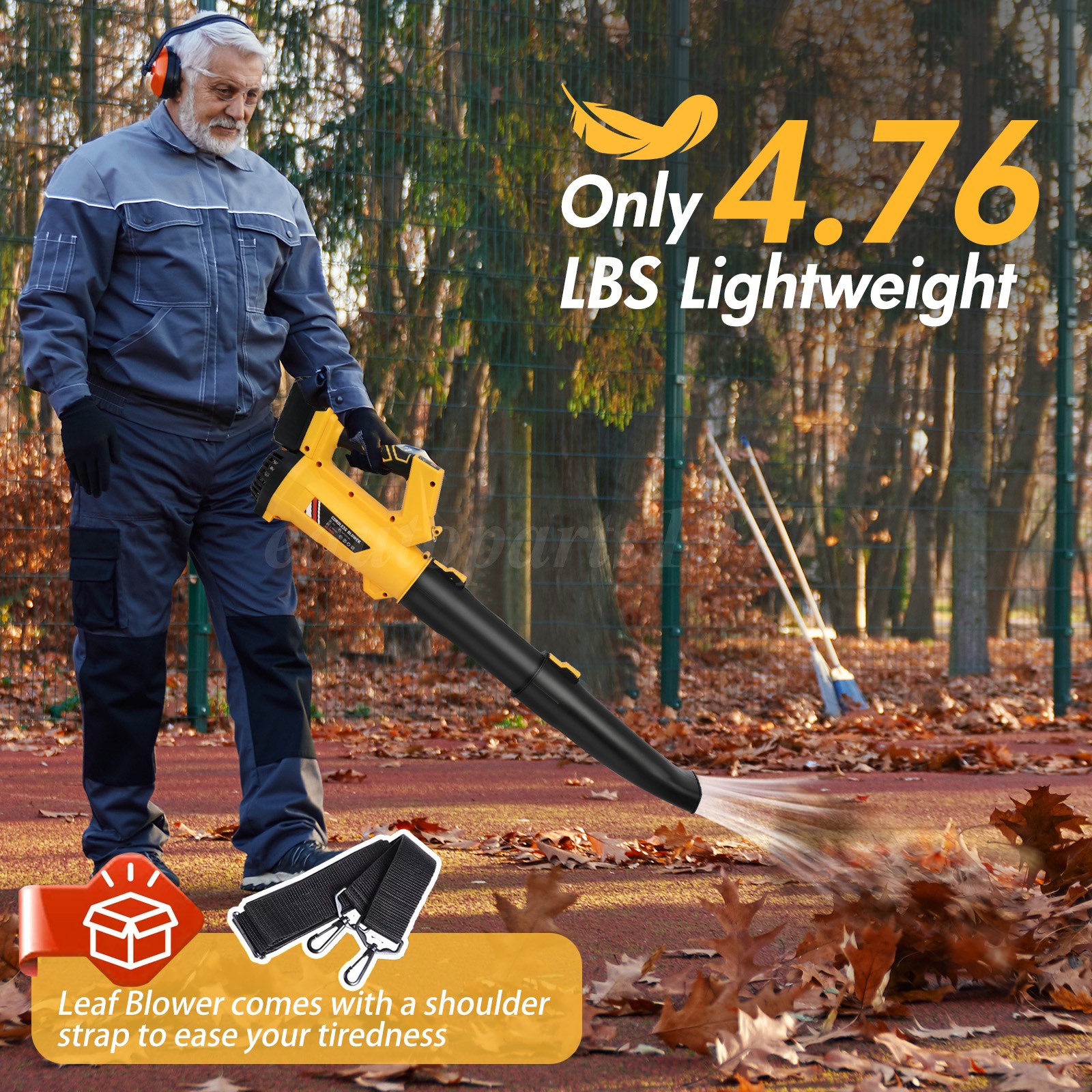 21V Cordless Leaf Blower,6-Speed Adjustment & LCD Display 650CFM/280MPH Velocity