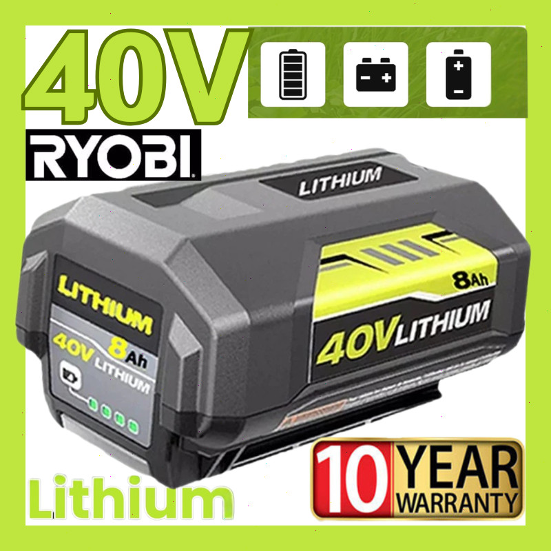 1-2PACK 8.0Ah Battery 40 Volt for Ryobi 40V Lithium OP40602 Battery with LED