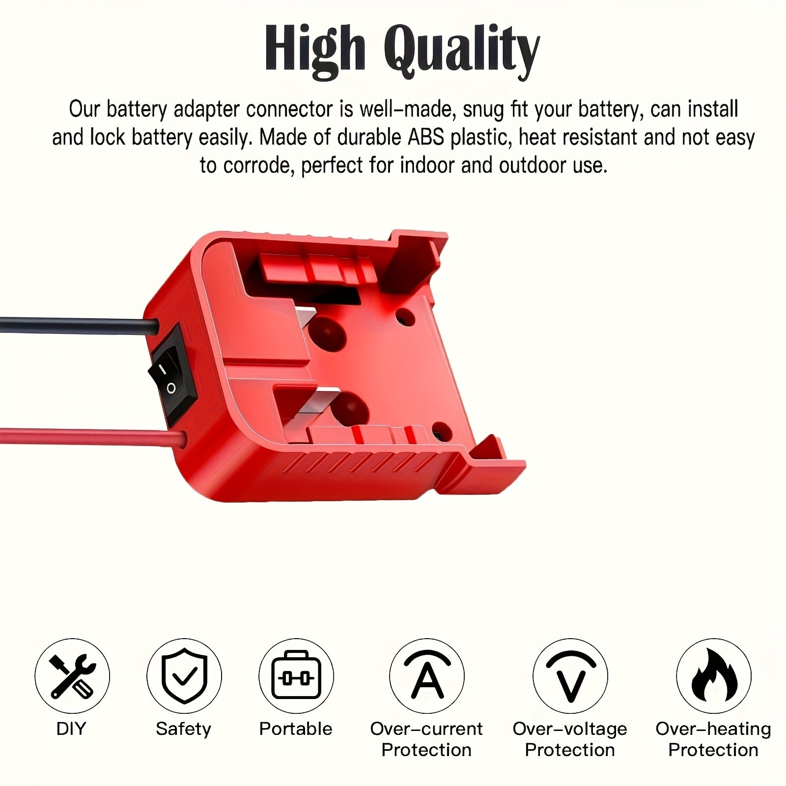 2 Pcs Power Wheel Adapter Compatible With Milwaukee 18V Battery for DIY RC Car