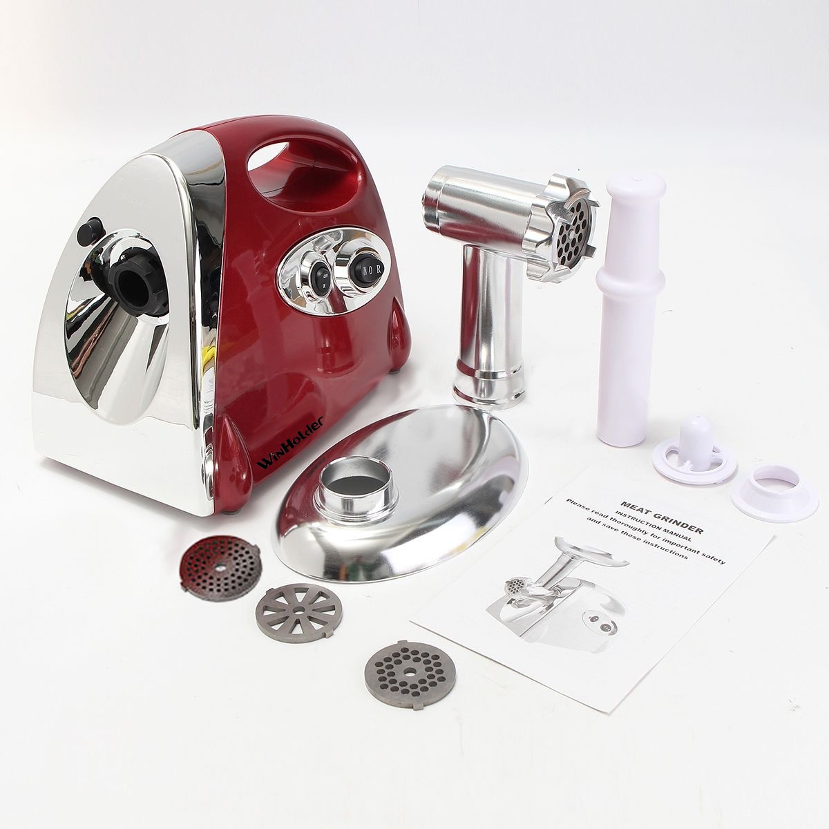2800W Electric Meat Grinder Mincer Sausage Kibbe Maker Food Filler Machine Red