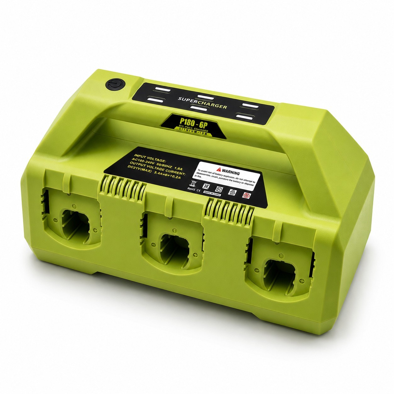 6 Port Fast Battery Charger Compatible with Ryobi 18V P135 PCG005 P118 P108 P190