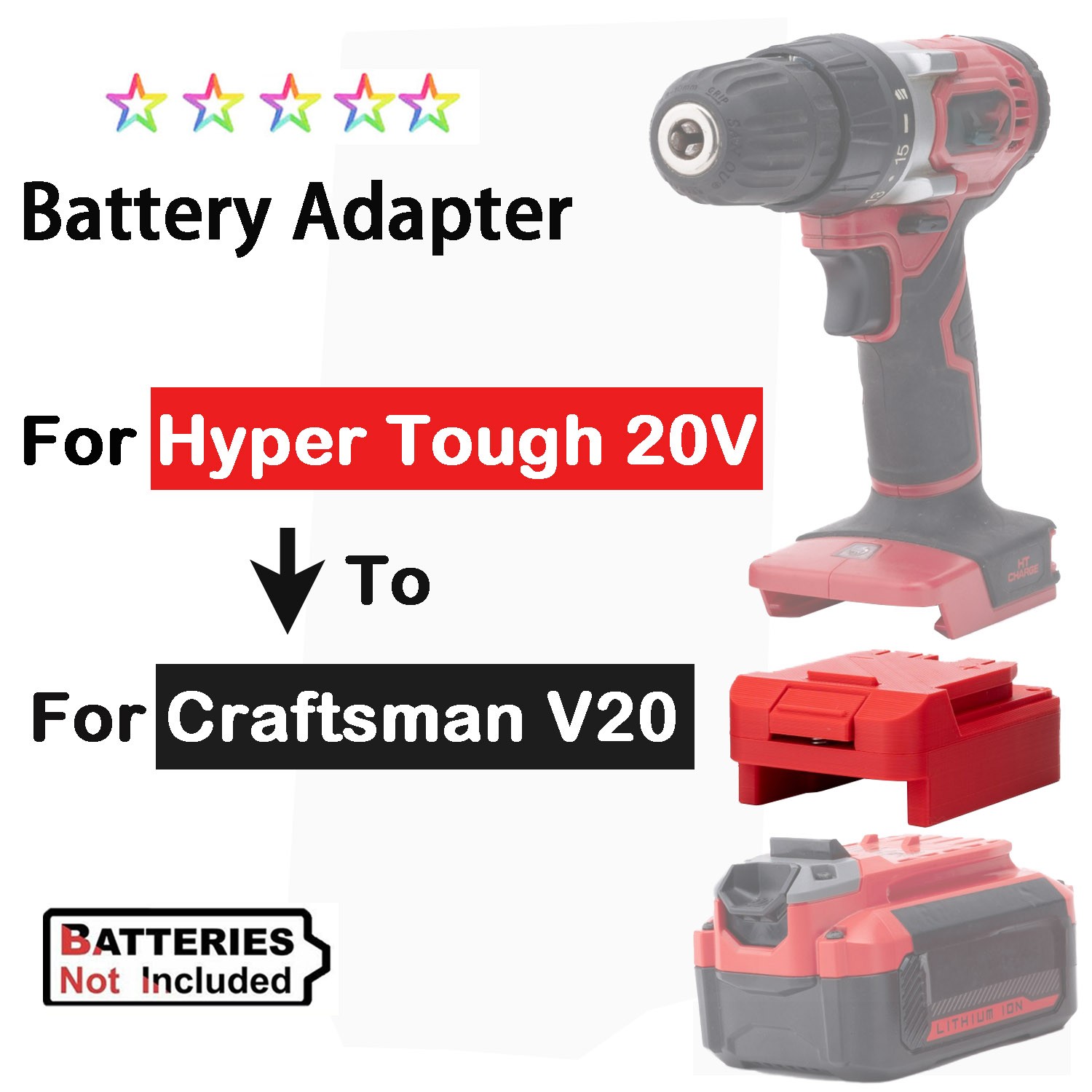 NEW Adapter For Craftsman 20V V20 Battery To For Hyper Tough 20V Drill Tools