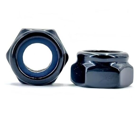 30Pcs M8 x 1.25mm Nylon Insert Hex Lock Nuts, 304 Stainless Steel M8x1.25 Black