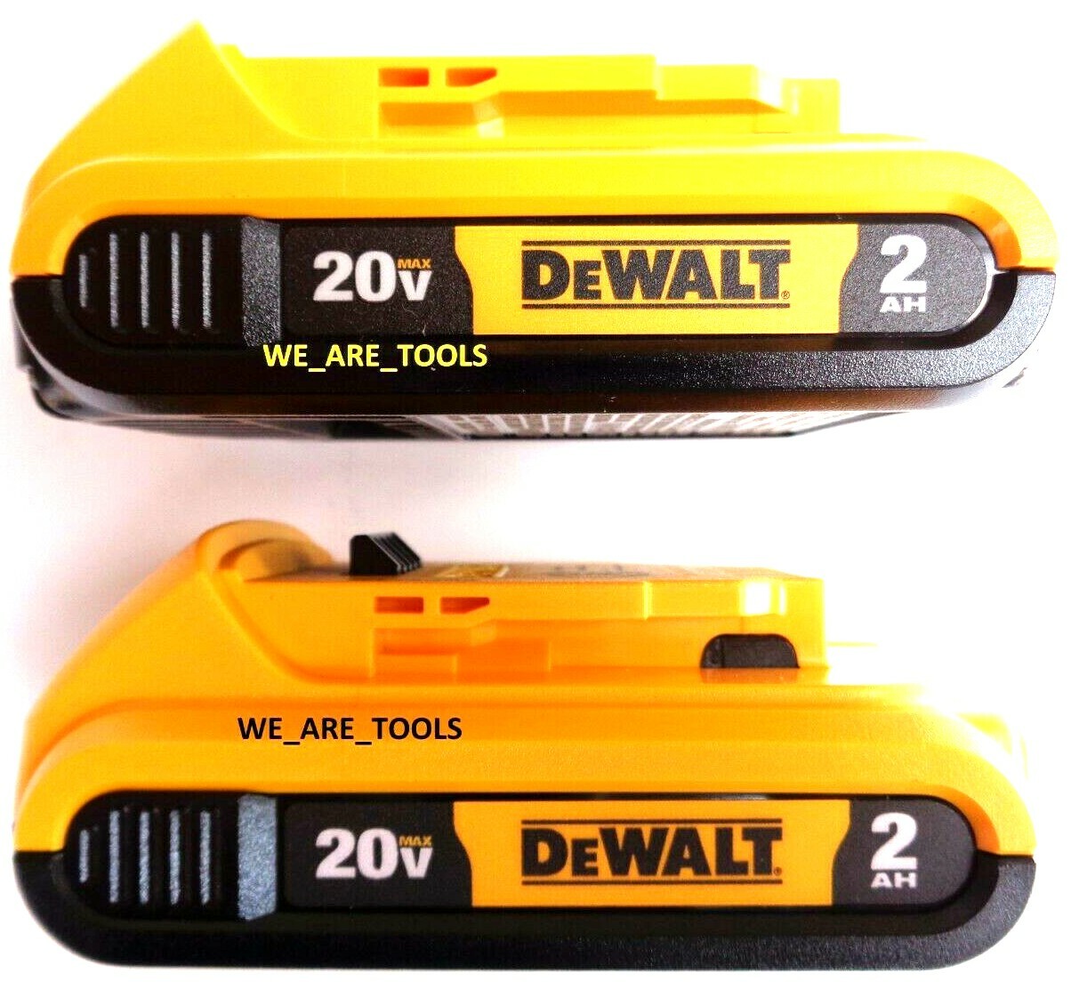 (2) Dewalt 20V DCB203 2.0 AH MAX Batteries 20 Volt For Drill, Saw