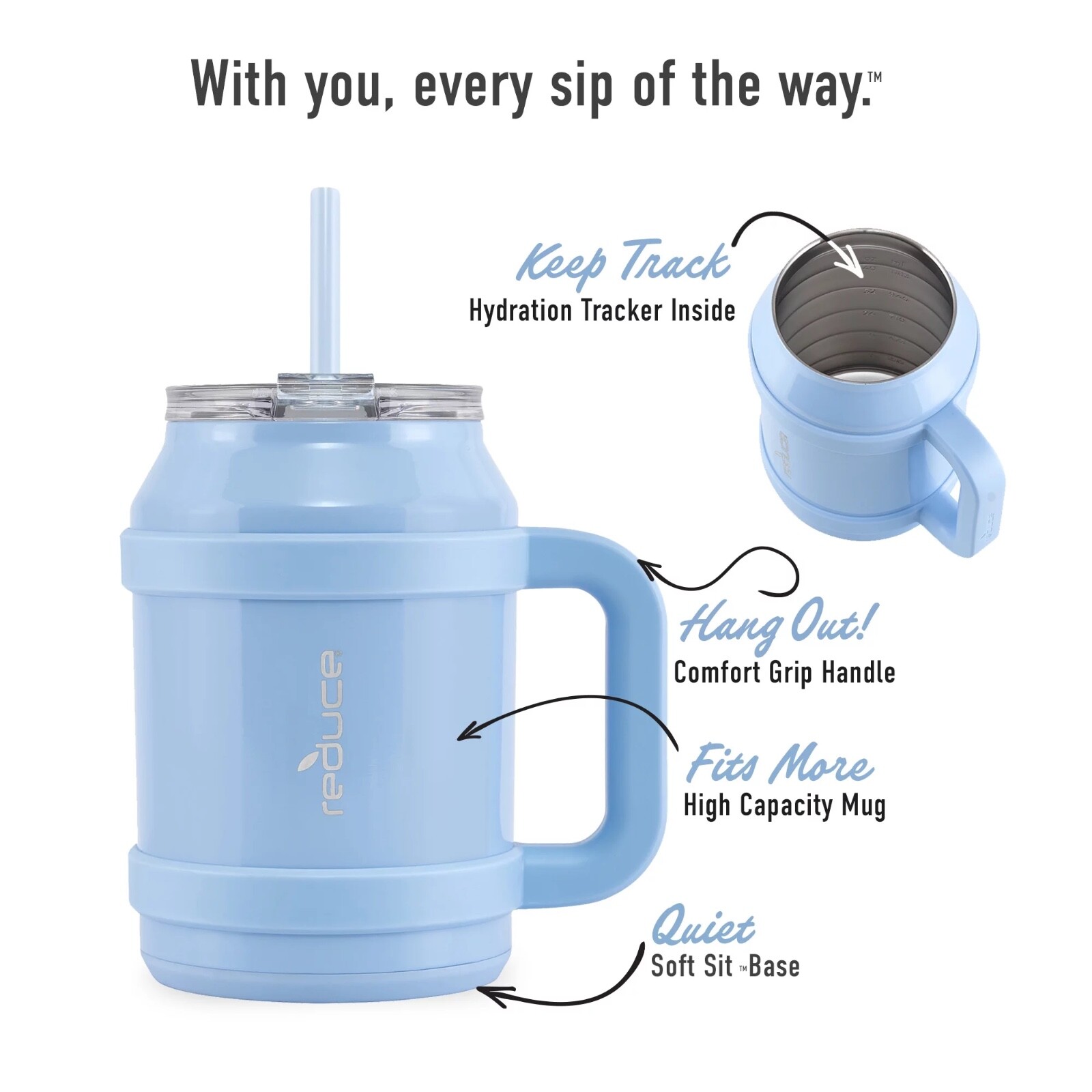 Reduce Cold1 50oz Vacuum Insulated Stainless Steel Desktop Mug 