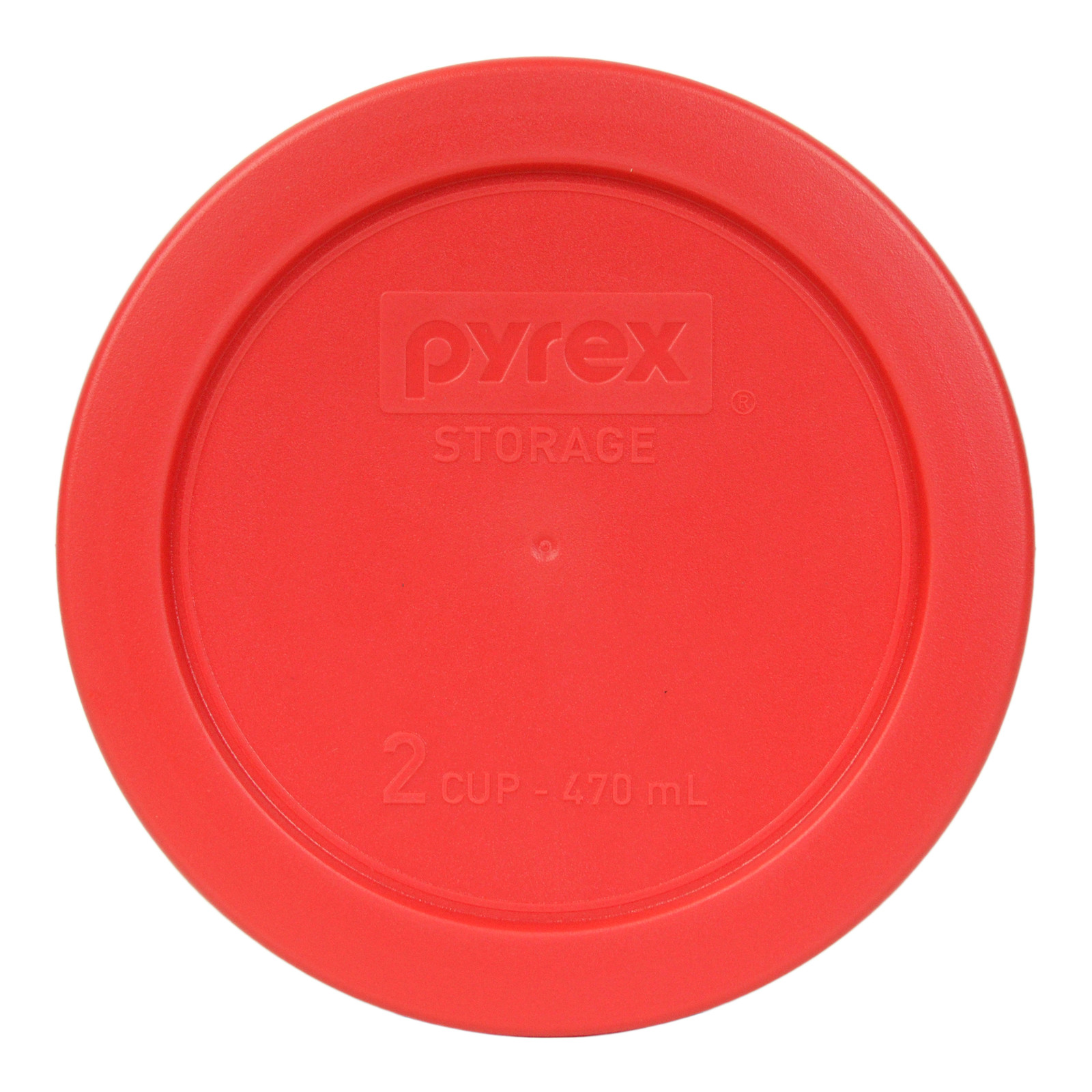 Pyrex 7200-PC Round 2 Cup 5″ Storage Lid Cover 2 Pack Red for Glass Bowl