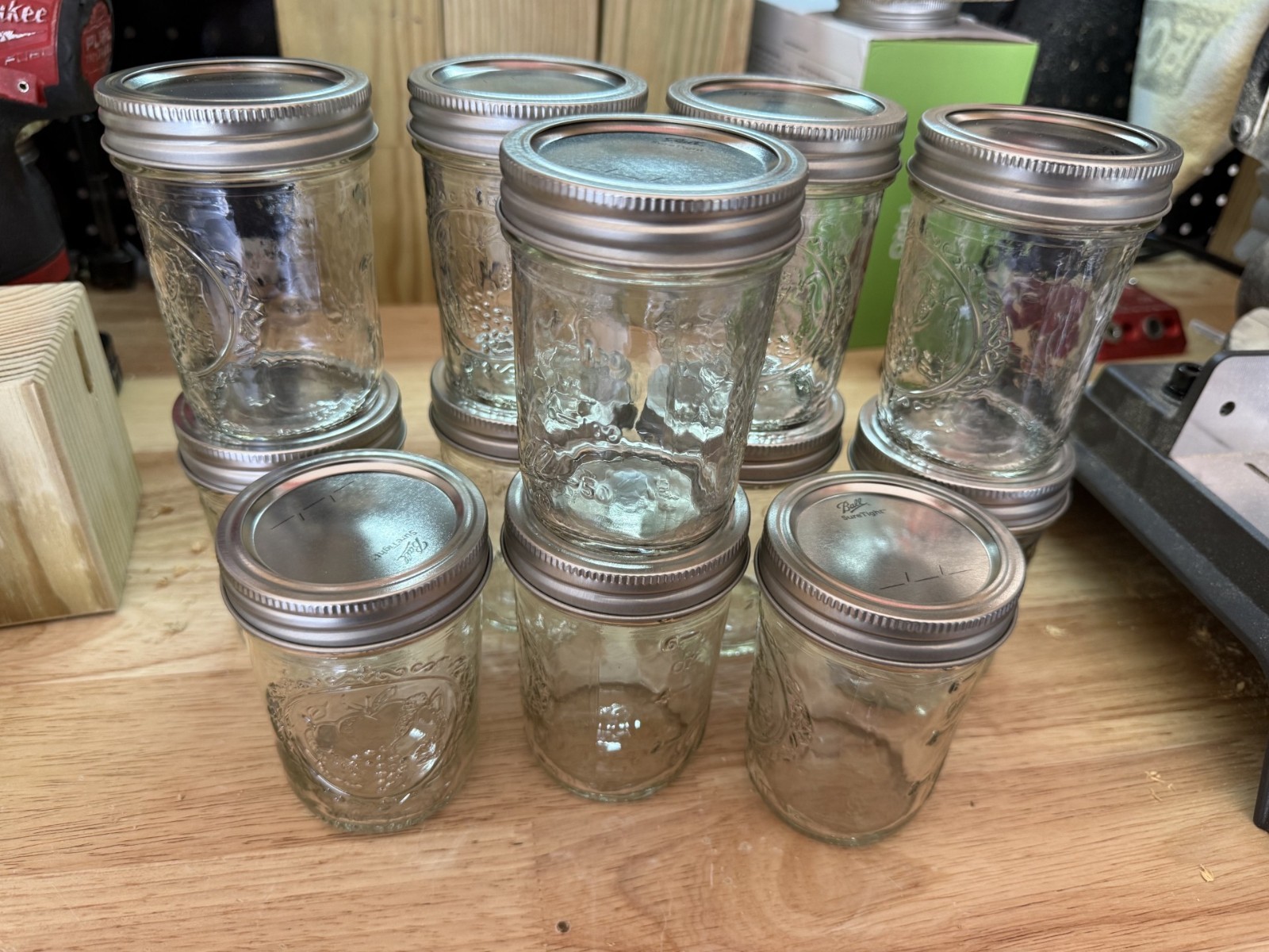 Set Of 2 Handmade Soft Pine Carpenter Bee Traps W/ Jars & Hooks- Free Shipping!