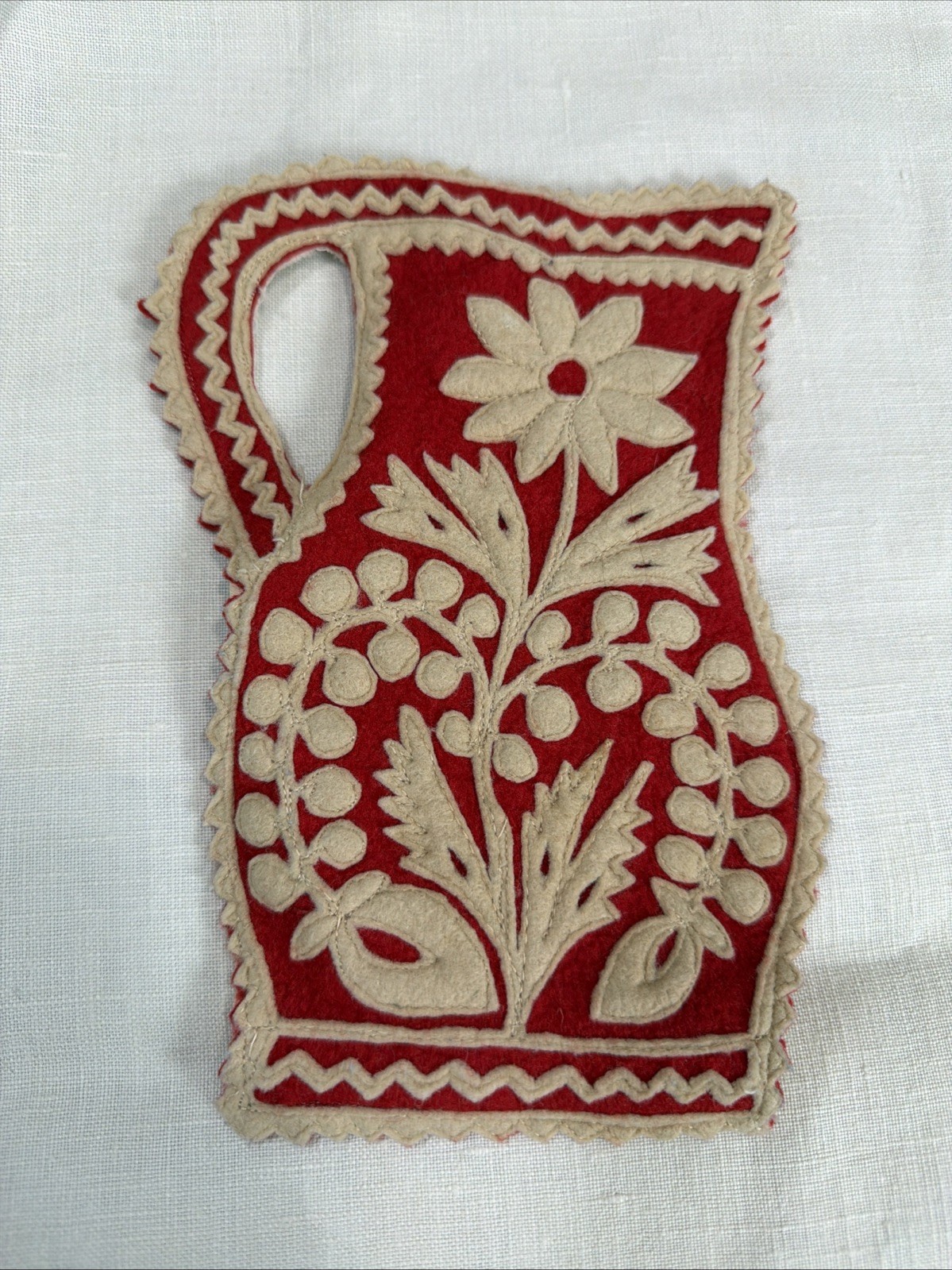 Swedish Nordic Handmade Wool Wall Hanging Trivet Kitch 8×5” Traditional Folk Art