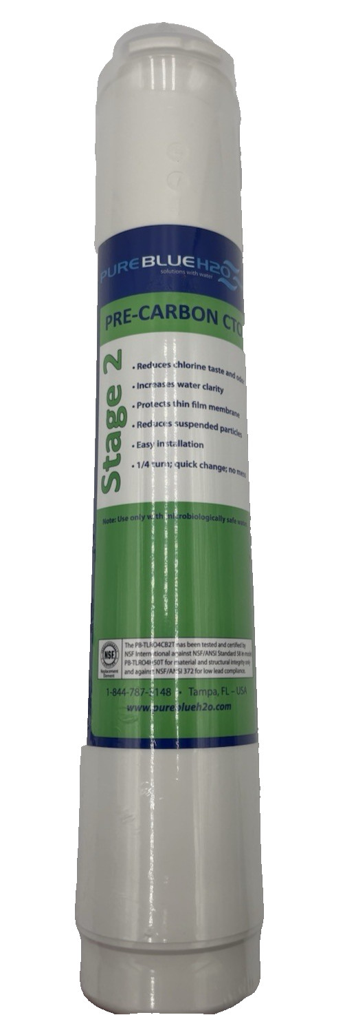 Pure Blue H2O Stage 2 Filter Pre-Carbon Replacement Green Filter Chlorine Taste