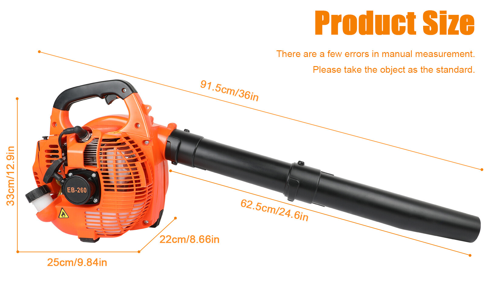 Handheld 2-Stroke Leaf Blower Gas Powered Commercial Heavy Duty Grass Yard