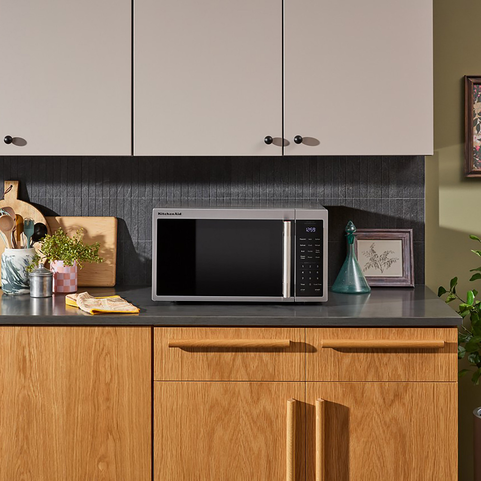 KitchenAid 1.2 cu ft Countertop Microwave Inverter Technology Stainless, NEW