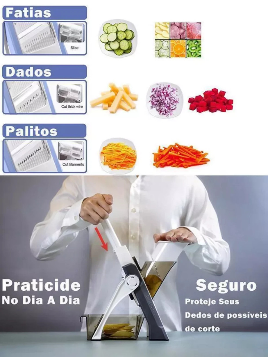 Safe Mandoline Slicer 5 in 1 Vegetable Chopper Food Potato Cutter Adjustable**++
