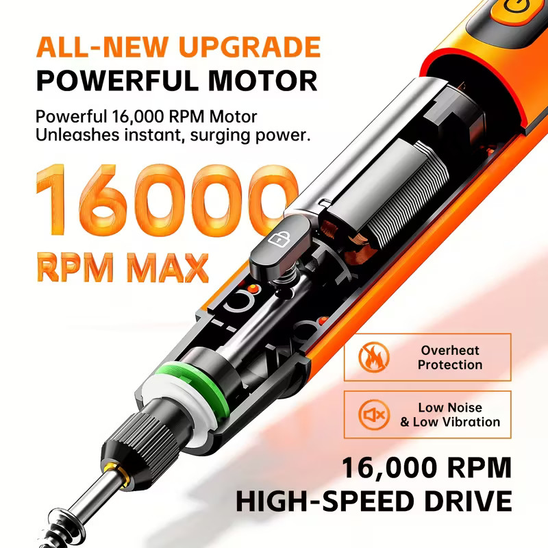 6 Speeds Rechargeable Cordless Rotary Tool Kit Mini Rotary Tool 40pc Accessories