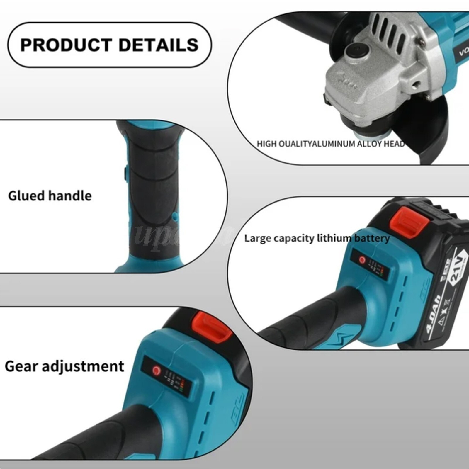 Cordless 4-1/2 Power Angle Grinder for Makita 21V Max Battery Brushless 9000 RPM