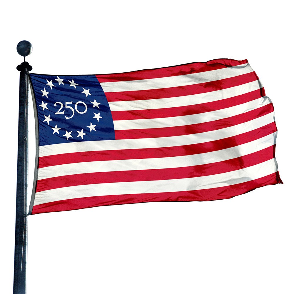 America 250 – 3×5 ft BETSY ROSS 250 Flag SEWN NYLON 250 in Star Circle USA Made