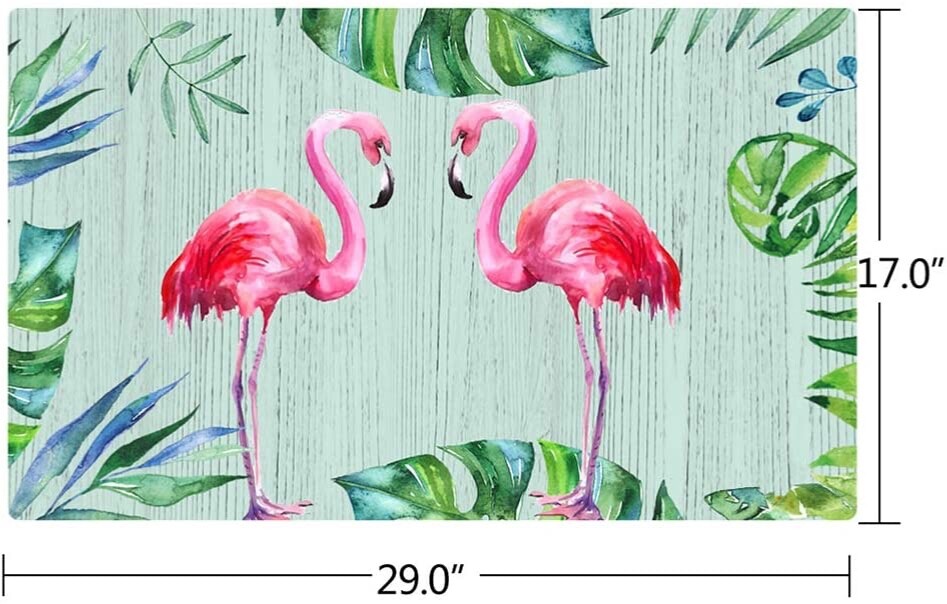 Flamingo Door Mat Indoor Entry Way Doormat for Front Door Patio Anti Slip Rubber