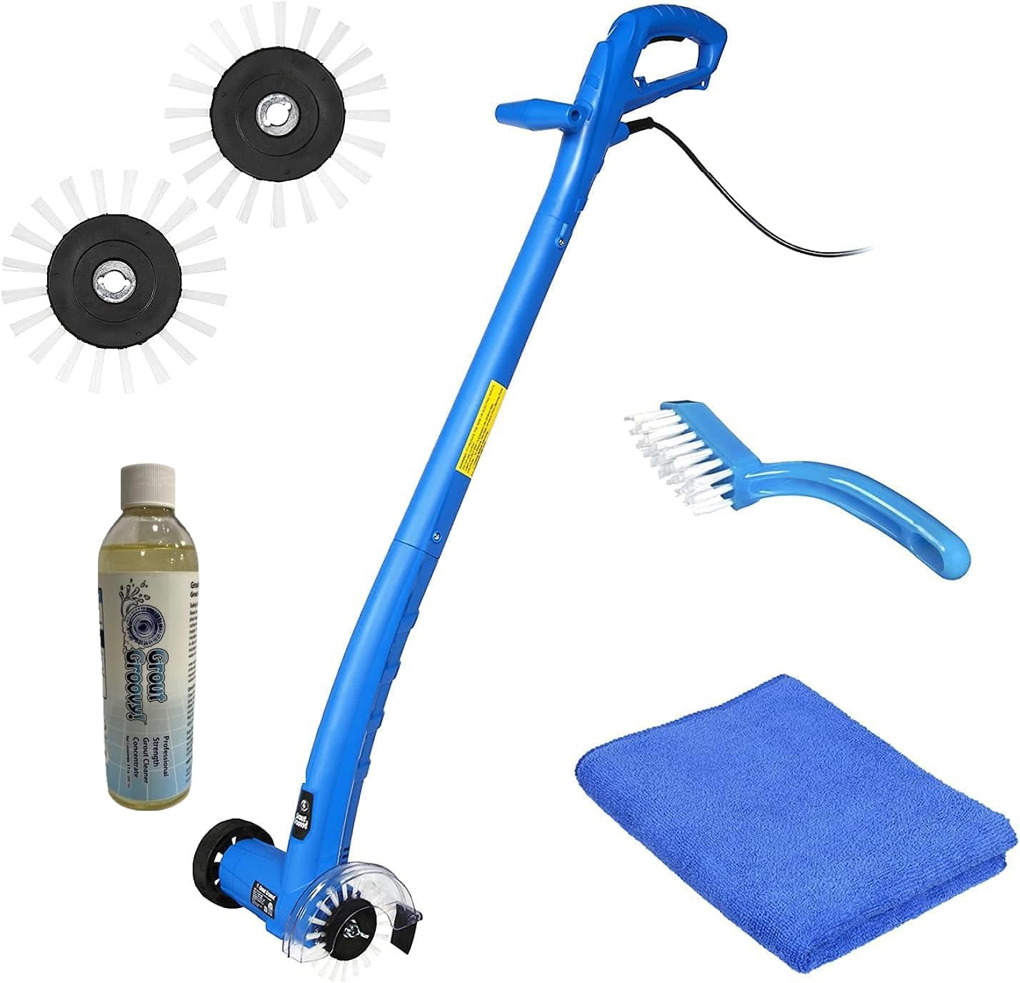 Grout Groovy! Electric Stand-Up Grout Cleaning Machine for Tile Floors & Bathroo