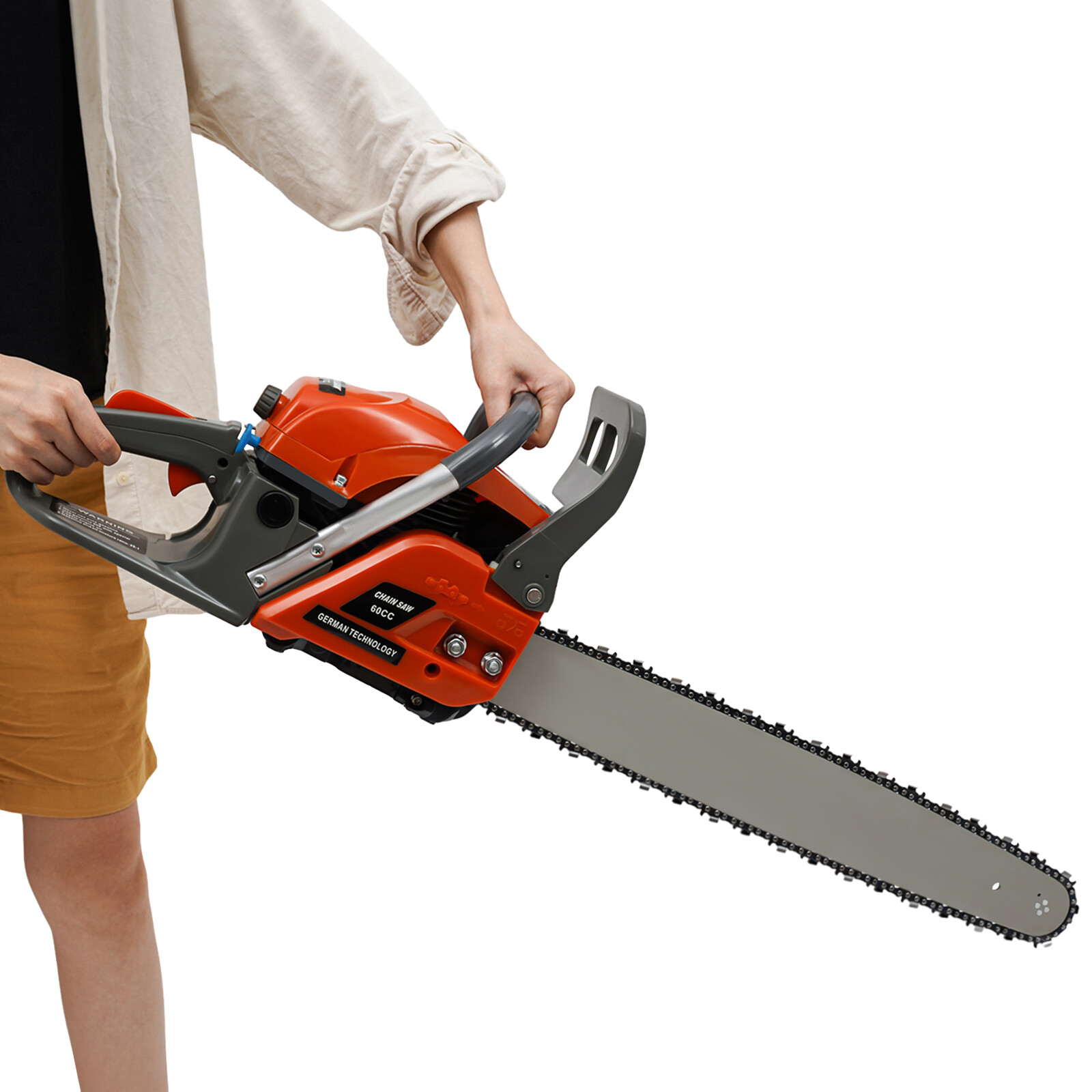 2-Stroke Gasoline Chainsaw 60 CC 22″ Bar Power Engine Wood Cutting Gas Chain Saw