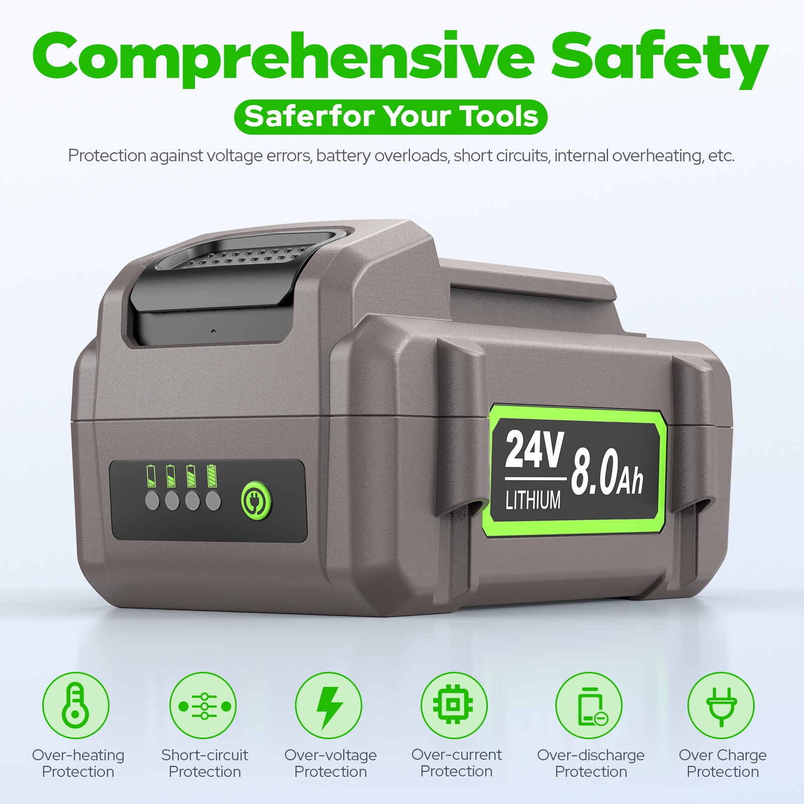 2X 8.0Ah Li-Ion Battery Replacement for FLEX 24V FX0221-1 FX0331-1 FX0341-1