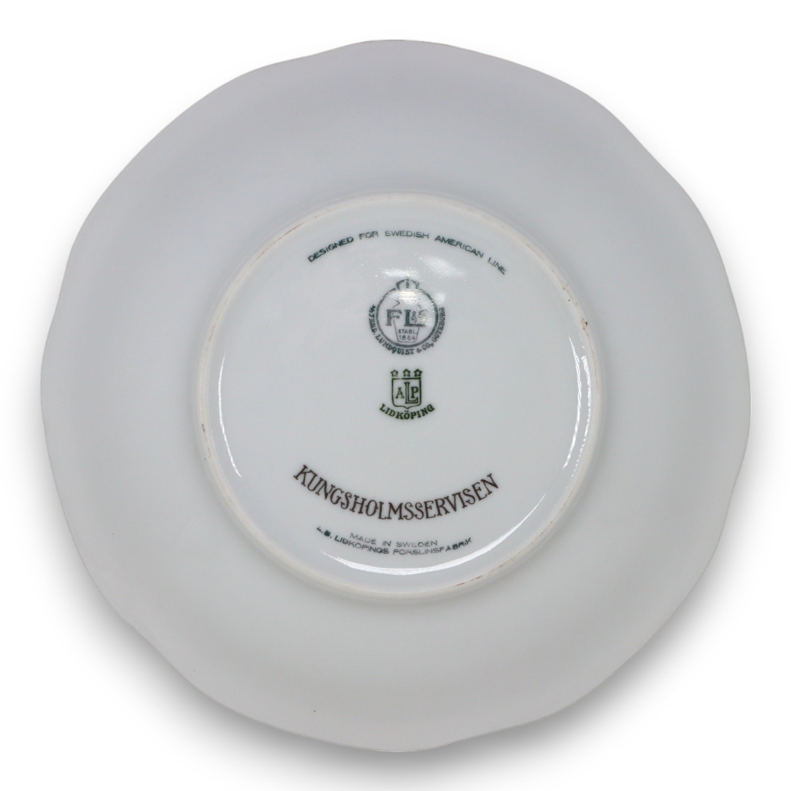FL & Co Rorstrand Sverige Nautical Ship 8″ Plate Kingholmsservisen Sweden 1970’s