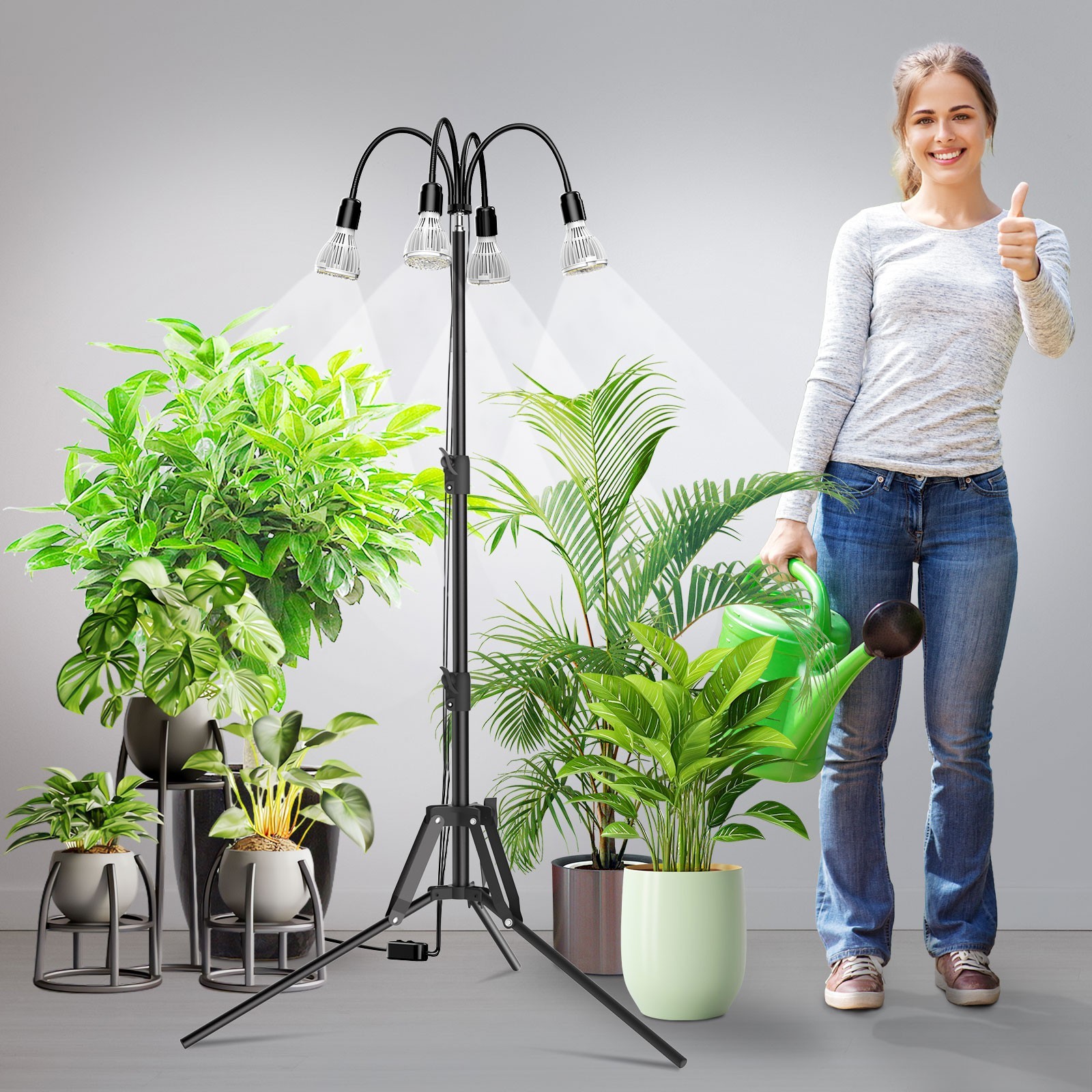 90W/120W SANSI LED Grow Lights with Tripod Stand Full Spectrum House Plant Light