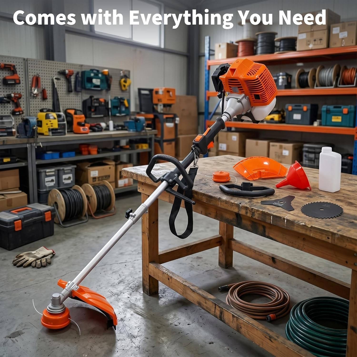 43cc / 52cc Brush Cutter 2-Stroke Gas Weed Eater Wacker 3 in 1 String Trimmer