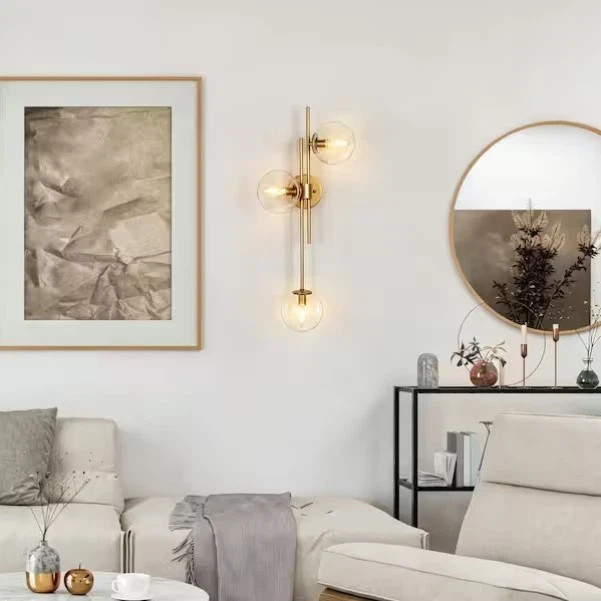 LNC 30 in. 3-Light Painted Gold Modern Bathroom Vanity Light Decorative Linear
