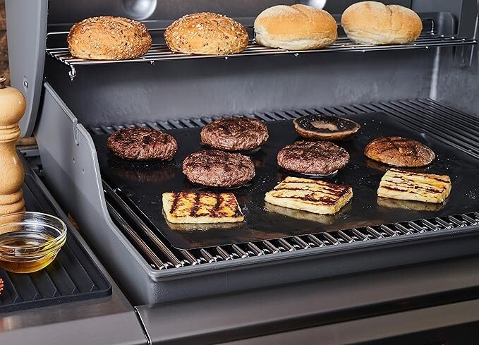 (2)BBQ Reusable Mat-100% Non-Stick, Easy to Clean Grilling Sheet for Smokers,