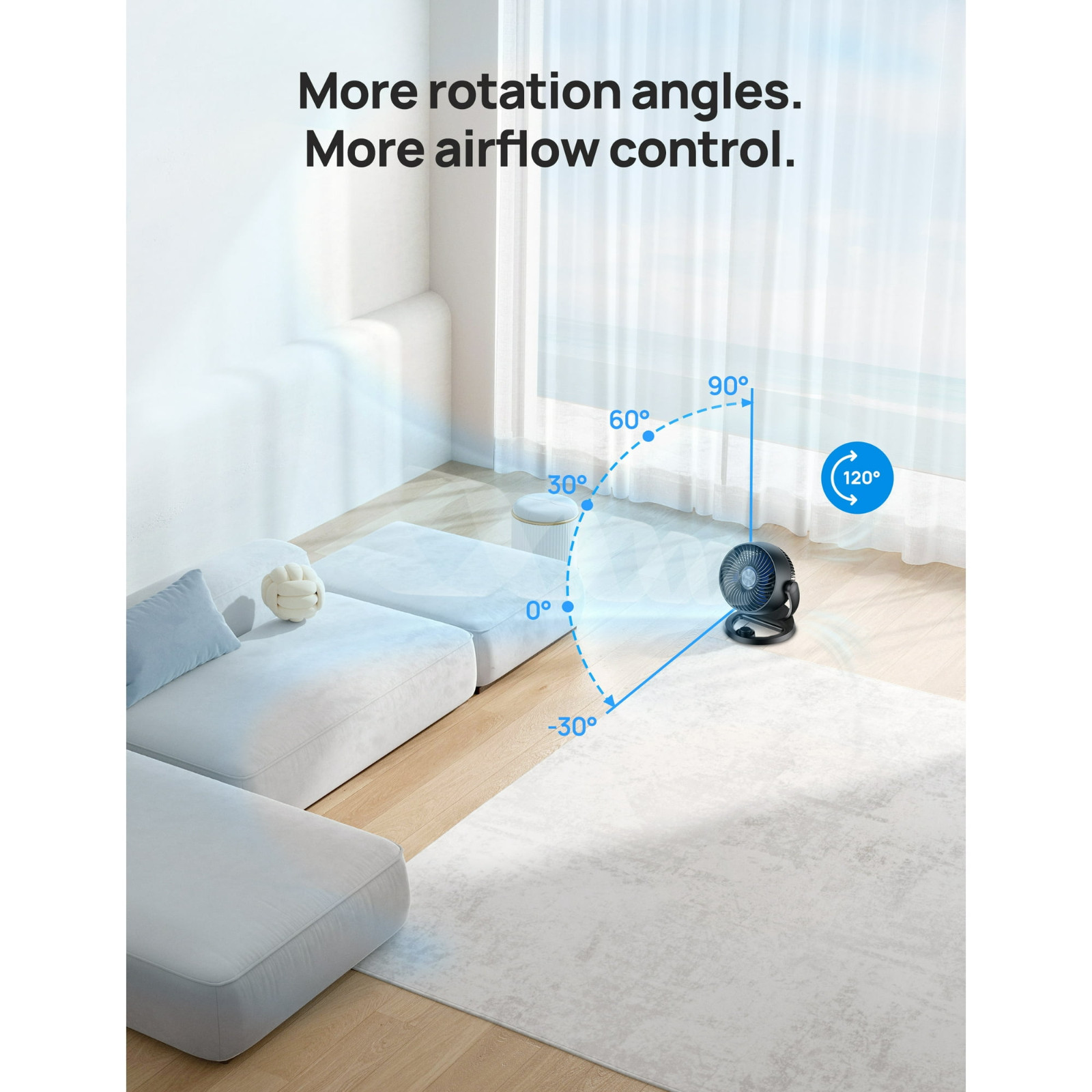 Dreo 12 in Table Fans for Home, Whole Room Air Circulator Fan, 70ft Powerful