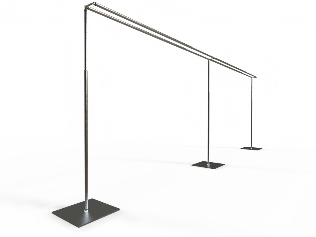 DOUBLE CROSSBAR ADJUSTABLE QUICK BACKDROP KIT 10 FT x 10 – 20 FT WITHOUT DRAPE