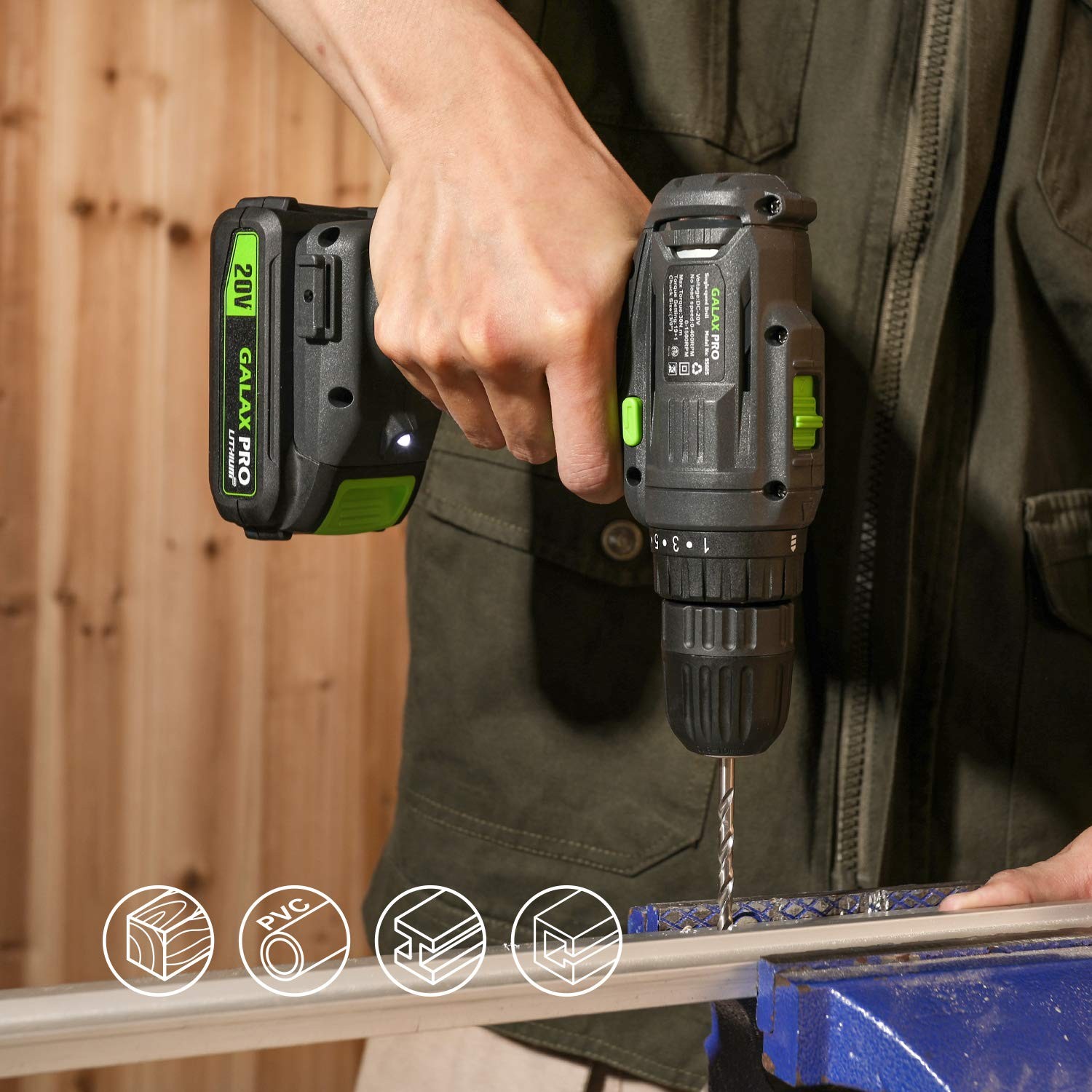 Cordless Drill Driver/Impact Driver with 1pcs 1.3Ah Lithium-Ion Batteries, Ch…