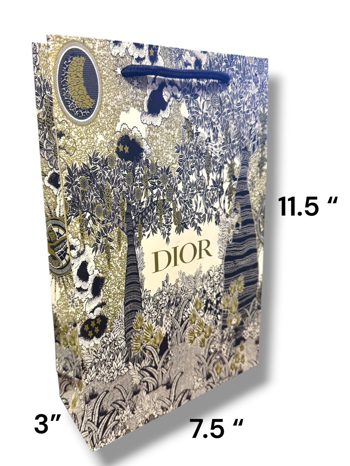 New Christian Dior CD Luxury Print Small Shopping Gift Bag 11.5” x 7.5”x 3”