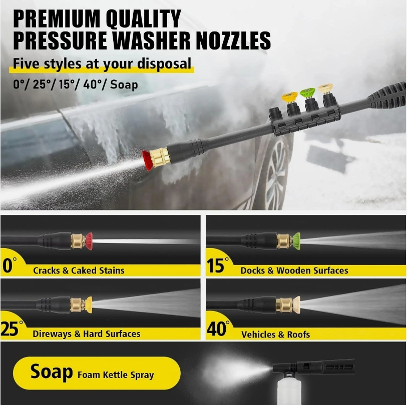 Electric Pressure Washer 4300 PSI MAX 2.8 GPM Power Washer with 4 Nozzles
