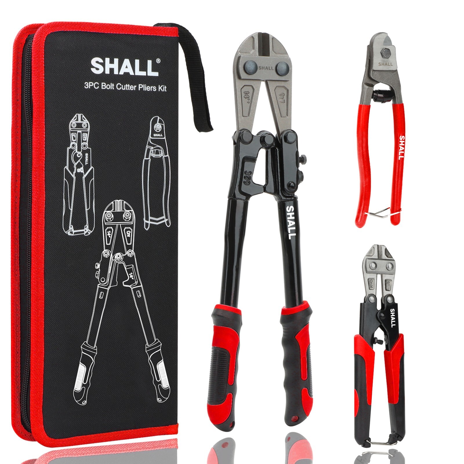 SHALL Bolt Cutters,14″ Heavy Duty Bolt Cutter,8″ Bolt Cutter & Wire Rope Cutter