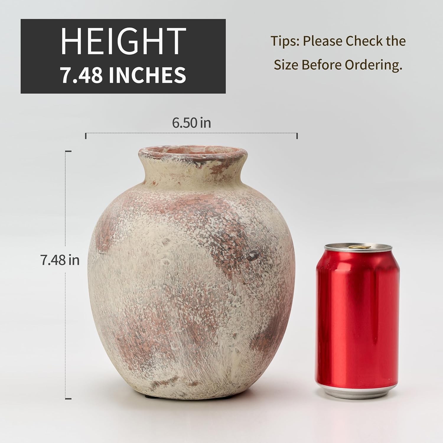 7.48 Inch Waterproof Ceramic Vase – Boho Rustic Decor for Every Occasion
