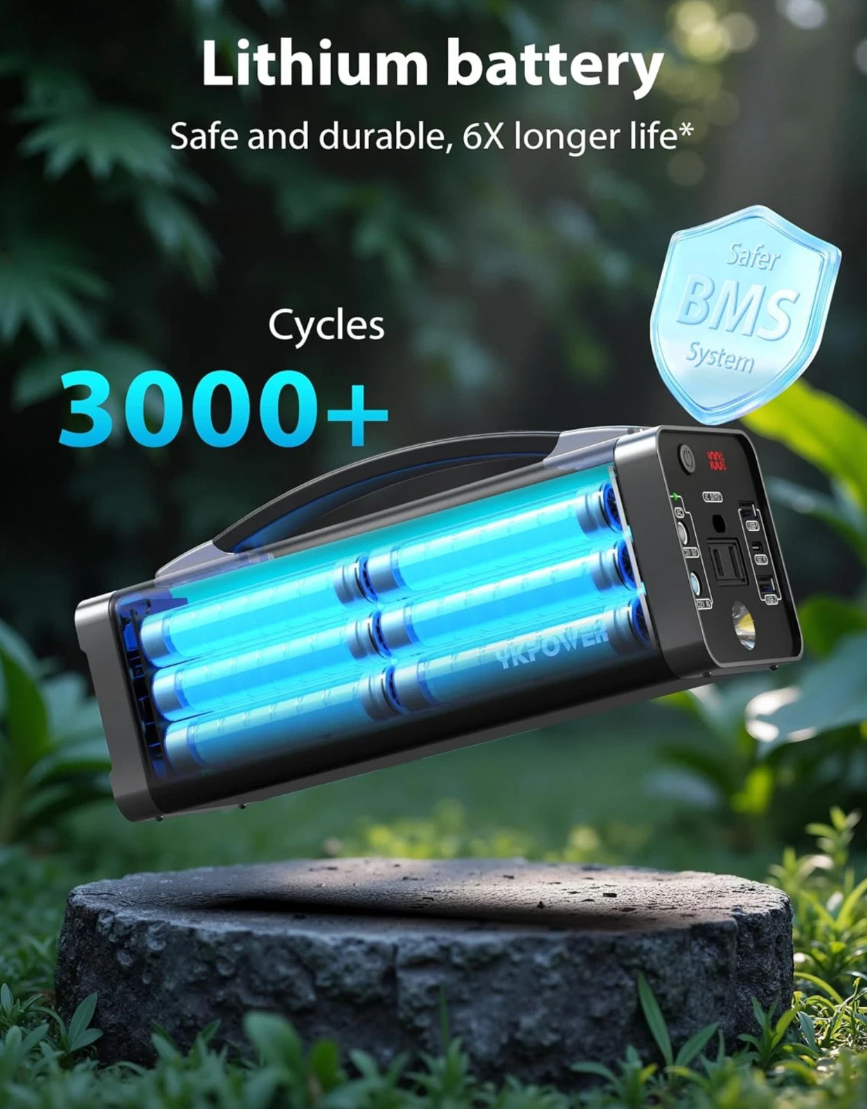 Portable PowerStation 150W, 133.2Wh/36000mAh Fast Charging with 5 Outputs AC Opt
