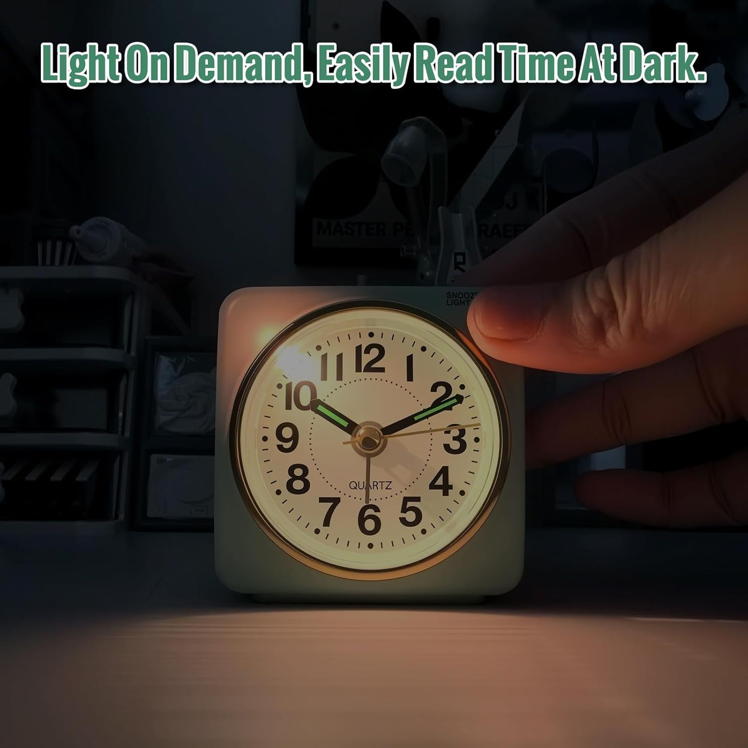 Ultra Small Battery Analog Travel Alarm Clock, Retro Bedside Table Clocks for Be