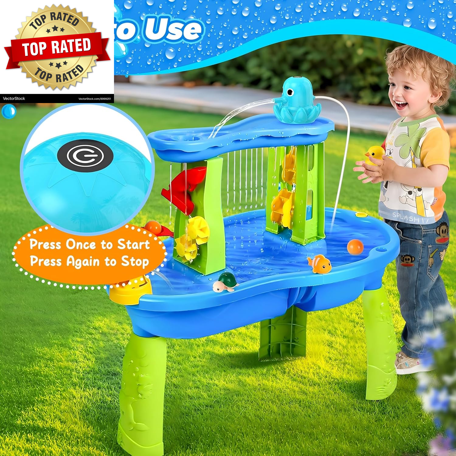Water Table Pump, Continuous Flow Rechargeable Magnetic Octopus Pump