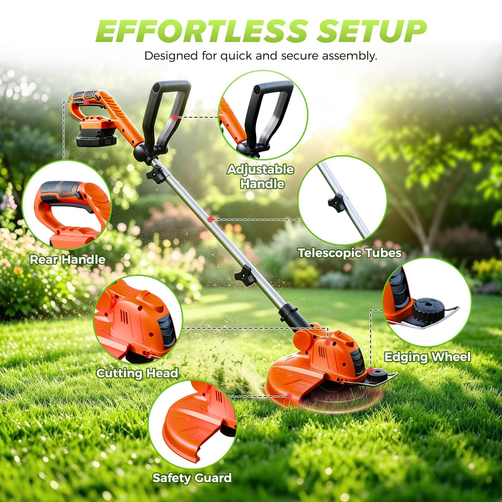 GARDBUD Cordless Weed Wacker String Trimmer
