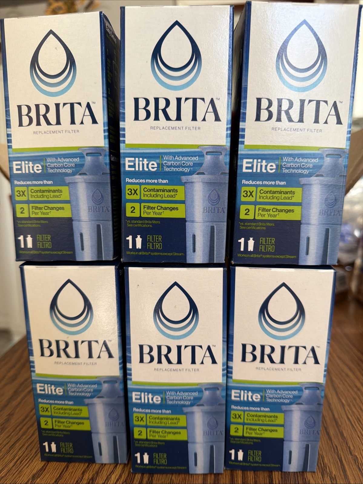 6 Brita ELITE Replacement Filters Filter Brita Pitchers Dispensers 6 MONTHS Each