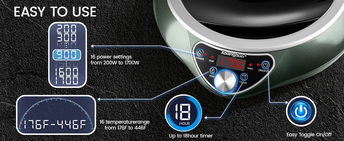 Abangdun 1700W 100V~185V Induction Cooktop Concave Wok Burner Portable Stove