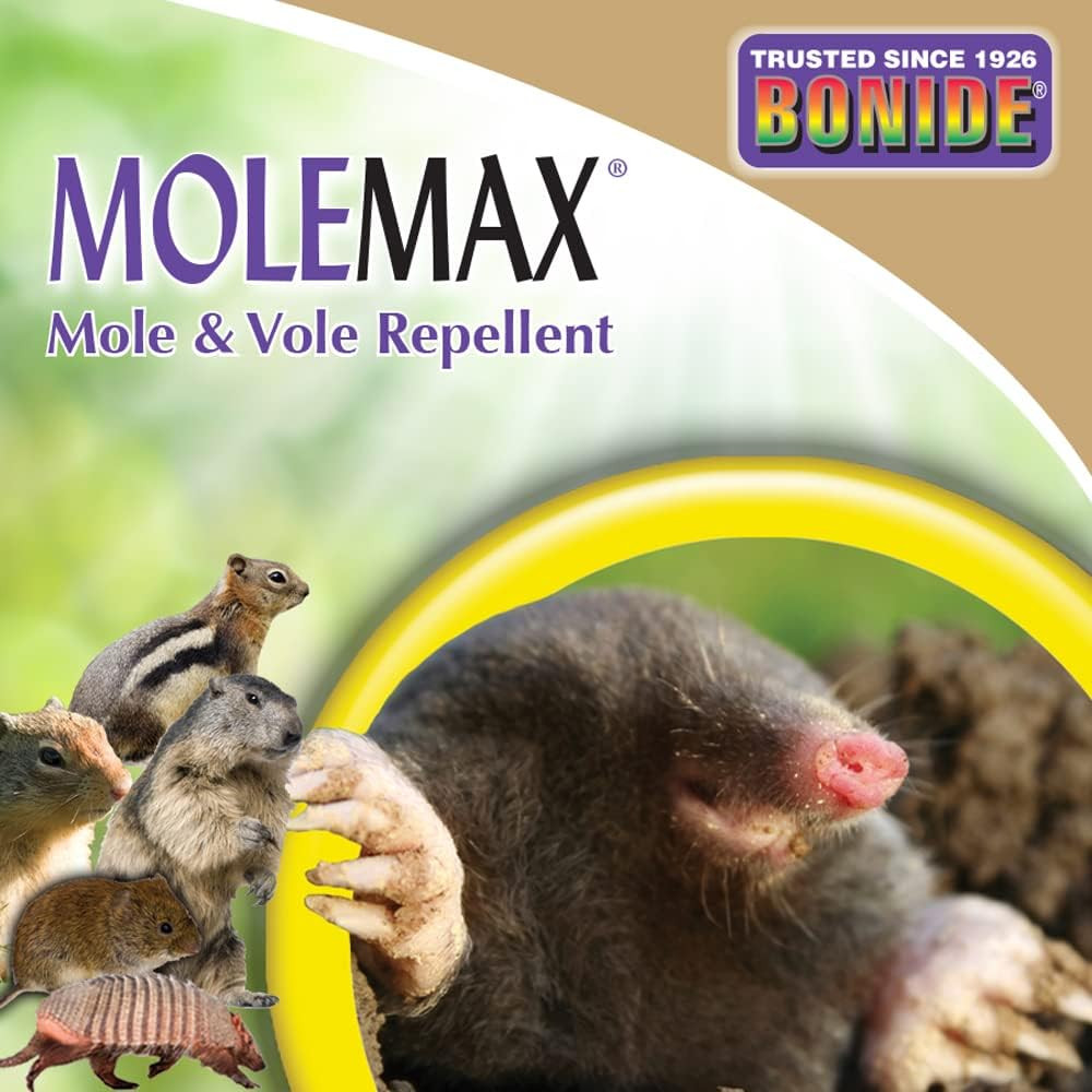 MOLEMAX Mole & Vole Repellent Granules, 5 Lbs. Ready-To-Use, Outdoor Lawn & Gard