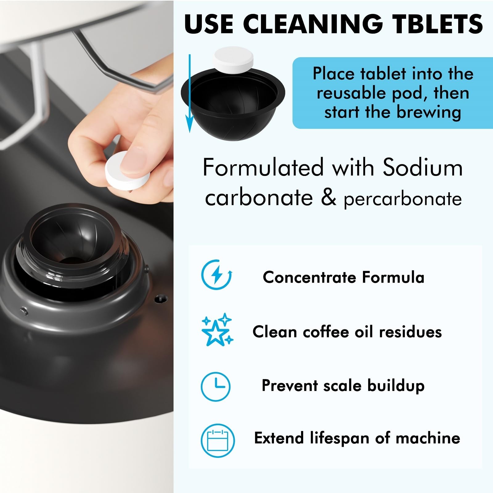 12 Months Supply Descaling Compatible with Vertuo, Odorless Coffee Brewer Mac…