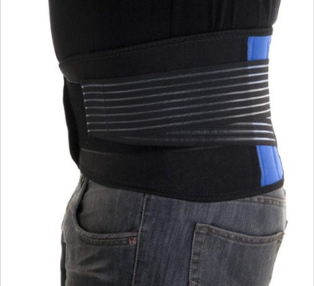 Deluxe double pull neoprene lumbar support belt lower back support brace exercis