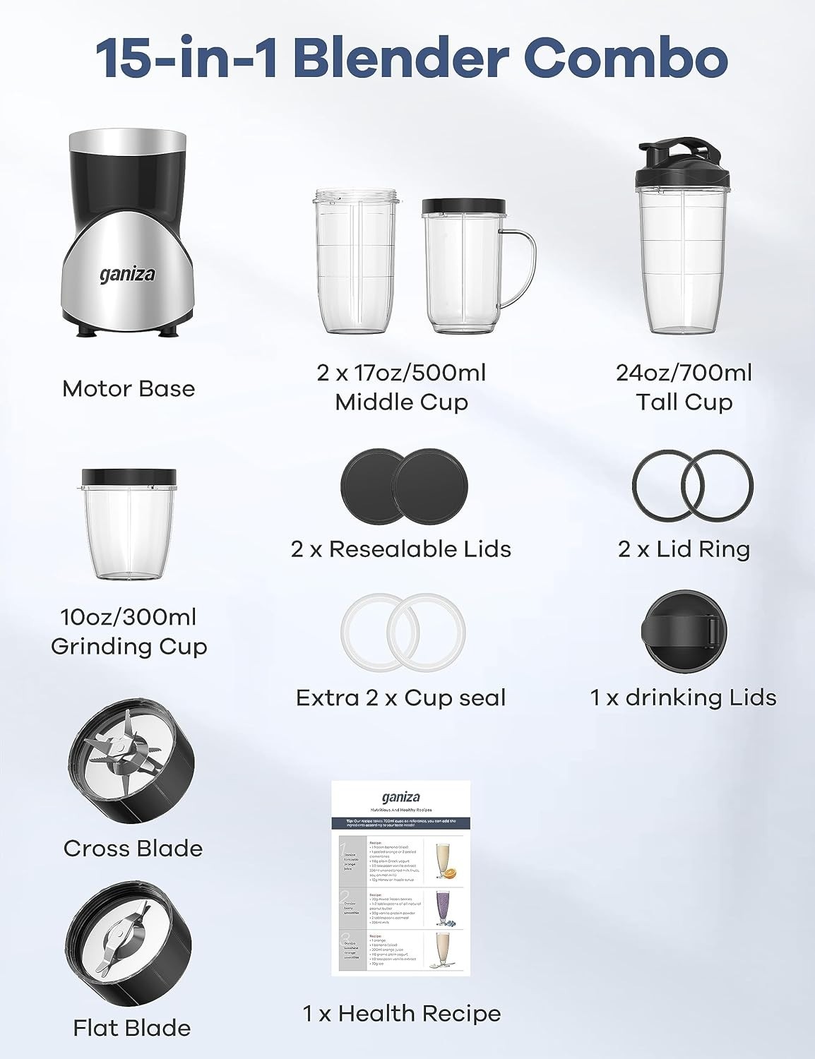 Easy Cleaning Smoothie Blender with Dishwasher Safe Parts