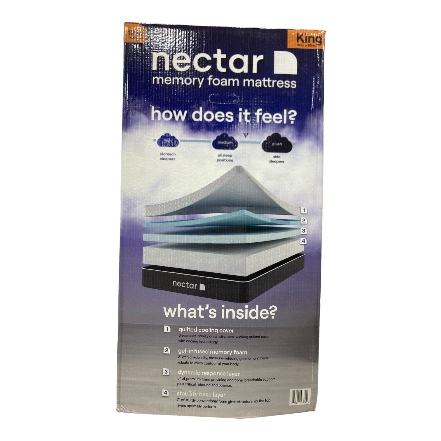Nectar King Mattress 12″ Medium Firm Gel Memory Foam Cooling Comfort Technology